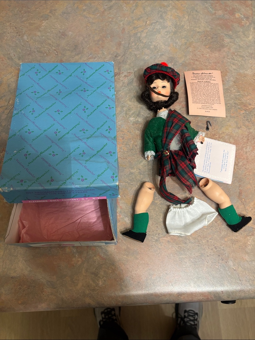 Madame Alexander Scottish Tartans Doll with Green Sweater and Socks